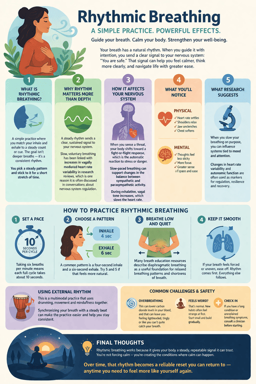 Rhythmic Breathing: The Simple Habit That Calms Your Nervous System Infographic